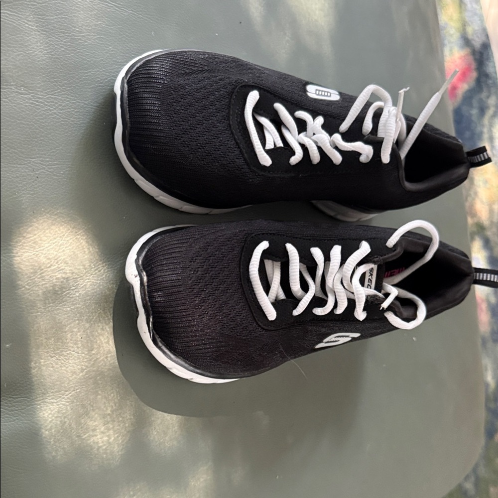 Skechers Black and White Athletic Shoes